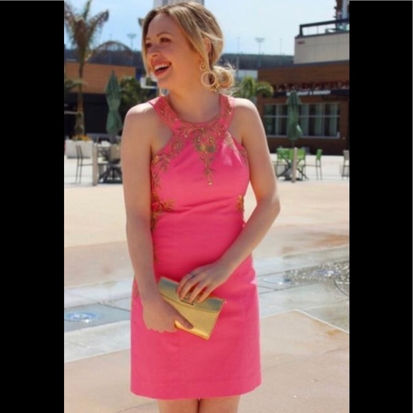 NWT Lilly Pulitzer Tina Stretch Shift in hot pink - Picture 6 of 12